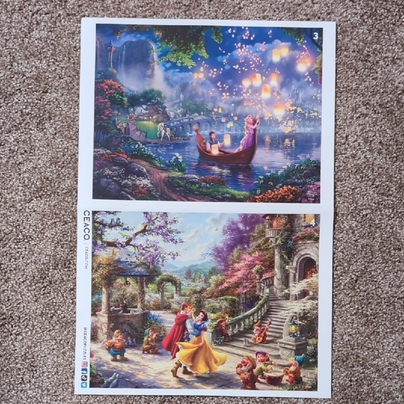 Disney Princess Thomas Kinkade Puzzle Set - Purple and Blue - Picture 4 of 5